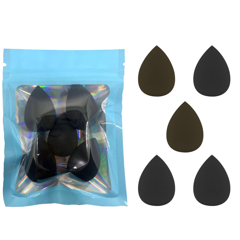 5PCS Mini Beauty Blender Mini Makeup Sponges Soft and Flexible Multi Colored Beauty Blender Sponge for Foundation Powder Liquid Beauty Gift Set (Black)